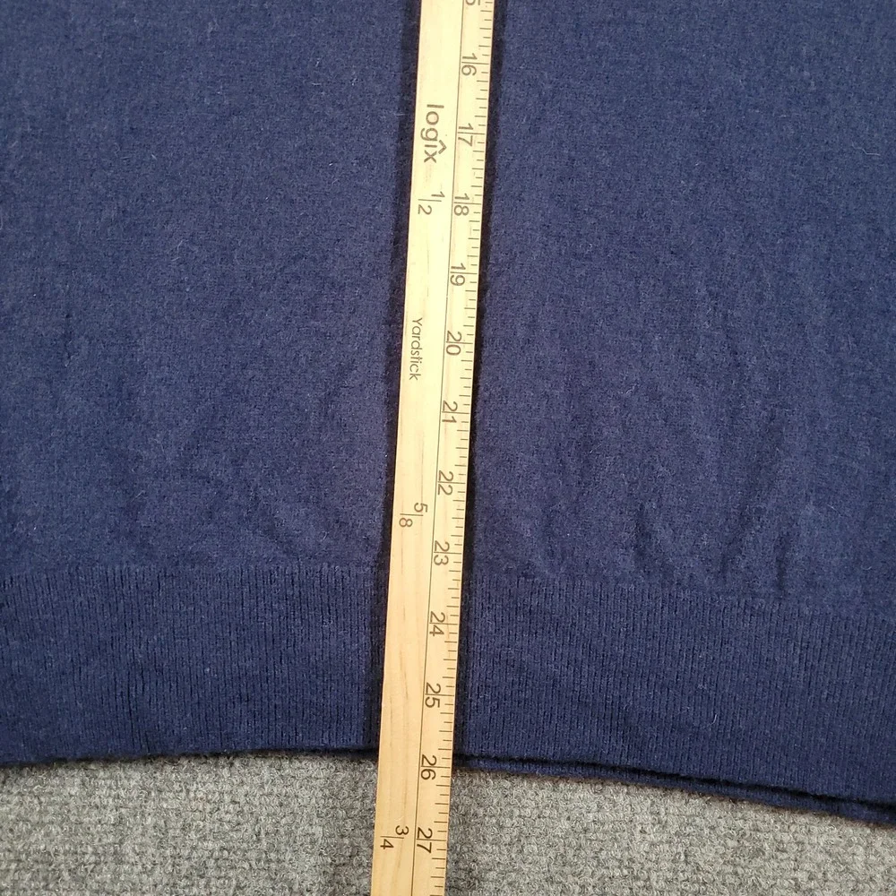 Pendleton Quarter Zip Sweater Mens Large Navy Blue Merino Wool Blend Pullover